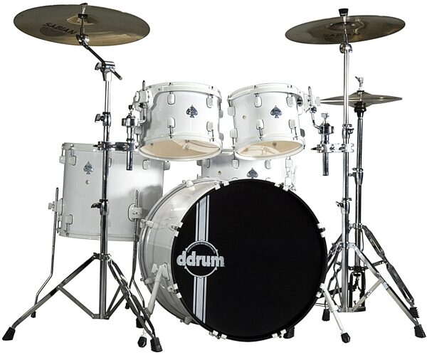open zoom image for ddrum Diablo Player 5-Piece Drum Kit, White with White Hardware