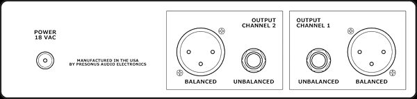 open zoom image for PreSonus BlueTube Stereo Tube Microphone Preamplifier with Instrument Input, Diagram Back
