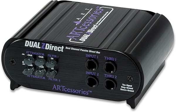 open zoom image for ART DualZDirect Dual-Channel Passive Direct DI Box, New, Action Position Back