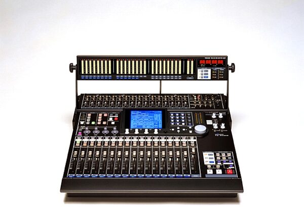 open zoom image for TASCAM DM24 24-Channel Digital Mixer, Front with Meter Bridge