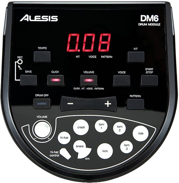 open zoom image for Alesis DM6 Session Kit Electronic Drum Set (5-Piece), Module Front