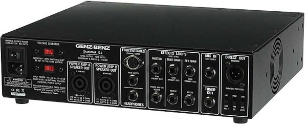 open zoom image for Genz Benz ShuttleMax 12.0 Bass Amplifier Head (1200 Watts), Rear