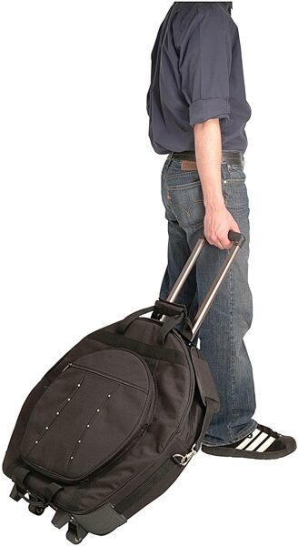 open zoom image for On-Stage CBT4200D DrumFire Deluxe Cymbal Bag with Trolley, In Use