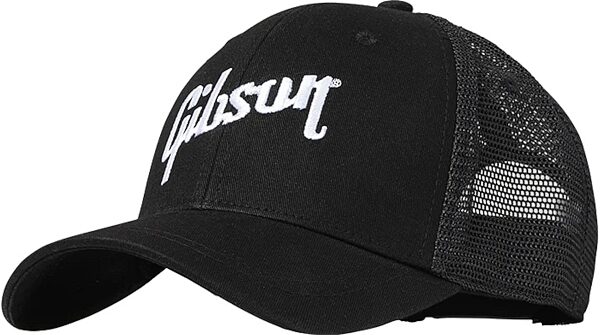 open zoom image for Gibson Black Trucker Snapback Hat, New, Main