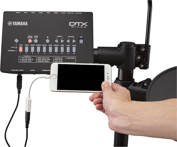 open zoom image for Yamaha DTX432K Electronic Drum Kit, Black, Action Position Back