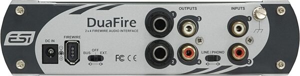 open zoom image for ESI Audio DuaFire FireWire Audio Interface, Rear