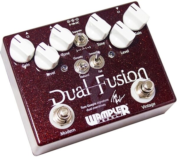 open zoom image for Wampler Dual Fusion Tom Quayle Signature Overdrive Pedal, Open Box (Like New), Angle