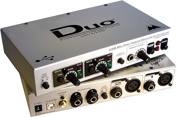 open zoom image for MAudio Duo USB Audio Interface, Front and Back at Angle