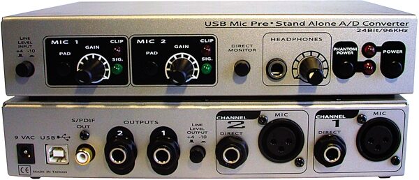 open zoom image for MAudio Duo USB Audio Interface, Front and Back