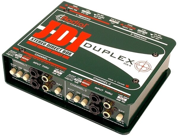 open zoom image for Radial JDI Duplex Stereo Passive DI Box, Angle