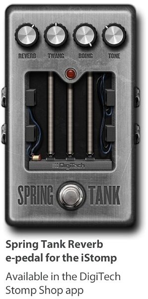 open zoom image for DigiTech iStomp Downloadable Guitar Effects Pedal, Spring Tank Reverb