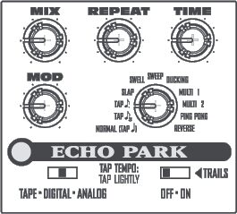 open zoom image for Line 6 MS1 Echo Park ToneCore Pedal, Face