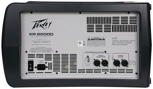 open zoom image for Peavey XR8600D Powered Mixer, Rear