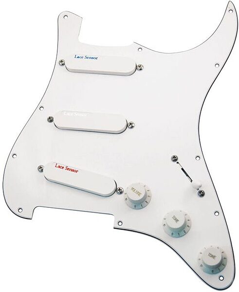 open zoom image for Lace Sensor Blue Silver Red Loaded Pickguard, Main
