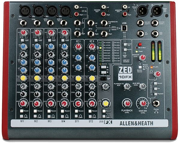 open zoom image for Allen and Heath ZED-10FX 10-Channel Mixer with USB Interface, New, Main
