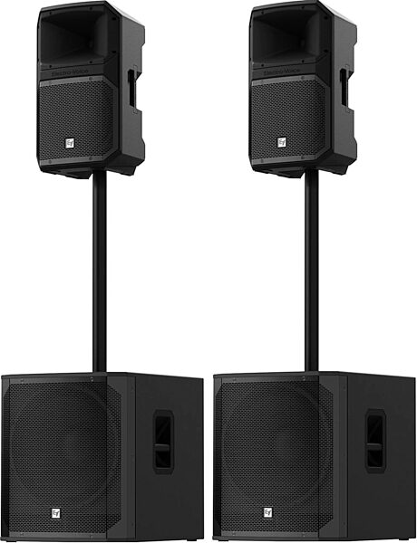 open zoom image for Electro-Voice EVIVA 12P Powered Speaker, Pair, Bundle with EVIVA 18SP Subwoofers and ASP-58 Speaker Poles, Main