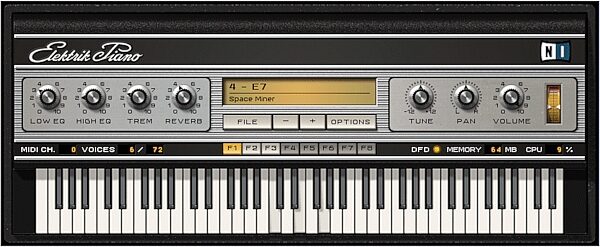 open zoom image for Native Instruments Elektrik Piano Soft Synth (Macintosh and Windows), Main