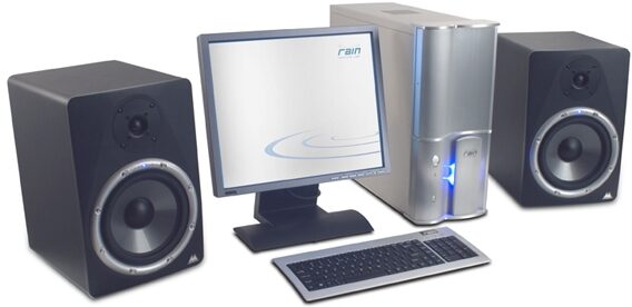 open zoom image for Rain Recording Element T5 Desktop Audio Computer, Desktop Setup Example