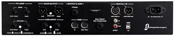 open zoom image for Avid Eleven Rack Guitar Recording and Effects Audio Interface (with Pro Tools 11), Back