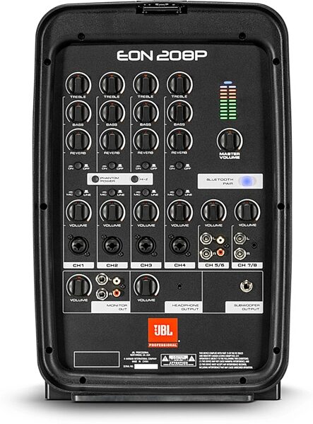 open zoom image for JBL EON 208P Portable PA System, Single System, Mixer Front