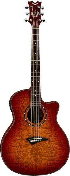 open zoom image for Dean Exotica Quilt Ash Acoustic-Electric Guitar, Transparent Cherry Burst