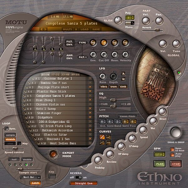 open zoom image for Mark of the Unicorn (MOTU) Ethno World Virtual Instrument Soft Synth, Main
