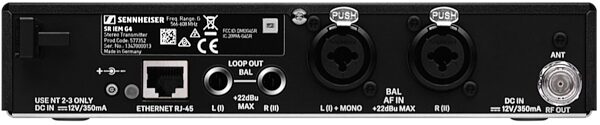 open zoom image for Sennheiser EW IEM G4 Wireless In-Ear Monitor System, Band A (516 - 558 MHz), Back