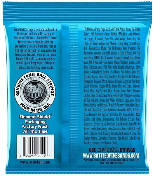 open zoom image for Ernie Ball Extra Slinky Electric Guitar Strings, 8-38, 2225, Back
