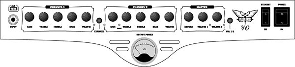 open zoom image for Ashdown Fallen Angel 40 Guitar Combo Amplifier (40 Watts, 1x12 in.), Front Panel