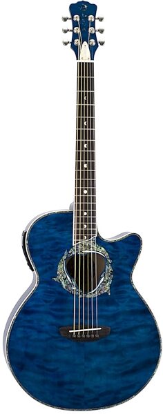 open zoom image for Luna Fauna Series Dolphin Acoustic-Electric Guitar, Transparent Blue