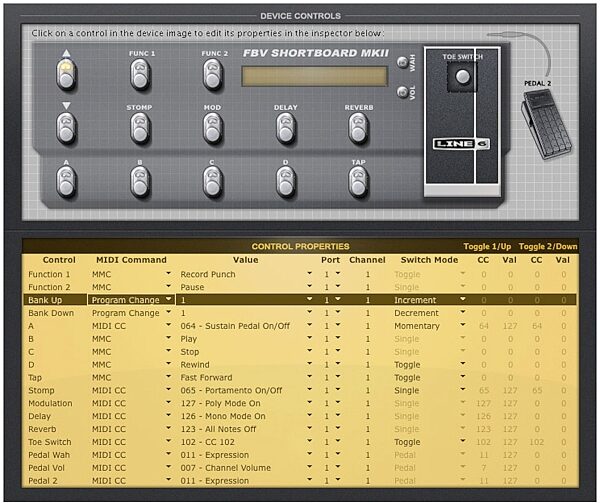 open zoom image for Line 6 FBV Shortboard MKII Controller Pedal, Control Software