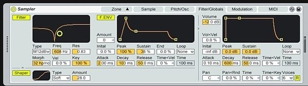 open zoom image for Ableton Live 8 Music Production Software (Macintosh and Windows), Screenshot - Sampler -- Filter