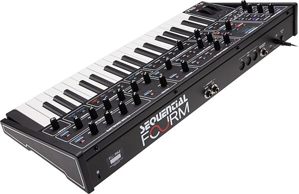 open zoom image for Sequential Fourm Compact Analog Keyboard Synthesizer, Black, Back