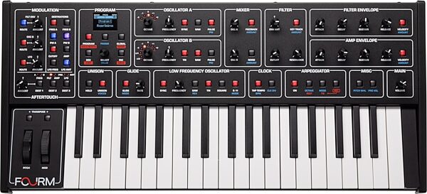 open zoom image for Sequential Fourm Compact Analog Keyboard Synthesizer, Black, Top