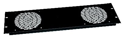 open zoom image for Middle Atlantic Fan Panel For 2 Fans (Black Brushed Finish, 3 Space), Main