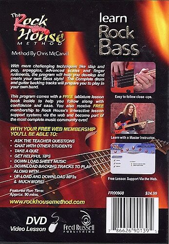 open zoom image for The Rock House Method Intermediate Learn Rock Bass Video, Back Cover