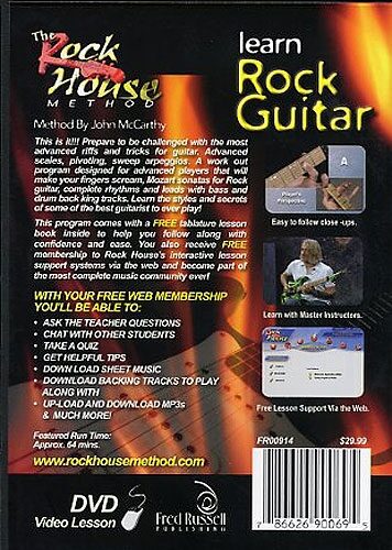 open zoom image for The Rock House Method Advanced Program Learn Rock Guitar Video, Back Cover