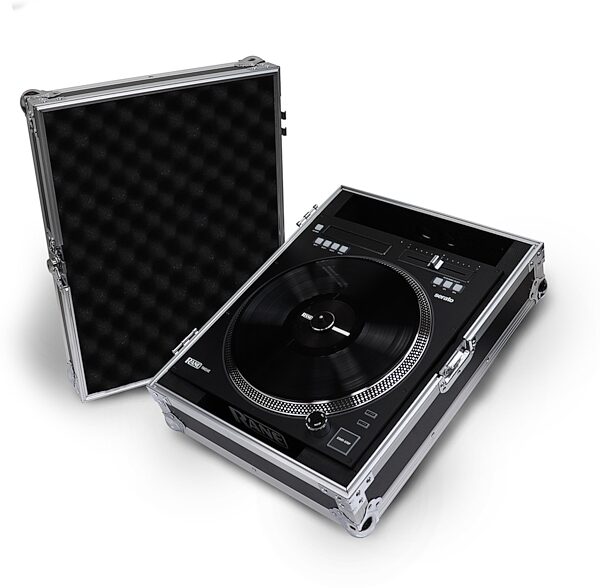 open zoom image for Odyssey FZRANE12 Flight Zone Case for Rane 12, Standard Black/Silver, Action Position Back