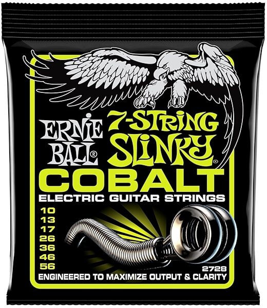 open zoom image for Ernie Ball Regular Slinky Cobalt 7-String Electric Guitar Strings - 10-56 Gauge, New, Main