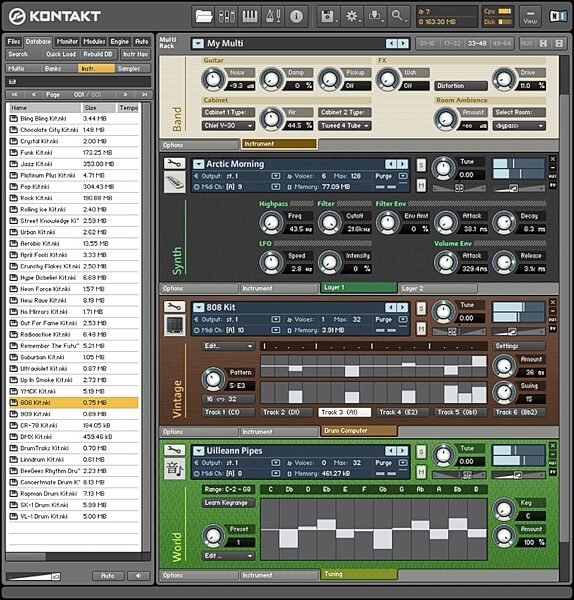 open zoom image for Native Instruments Kontakt (Macintosh and Windows), Performance View