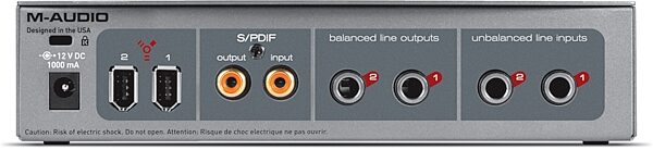 open zoom image for M-Audio Firewire Solo Audio Interface, Rear