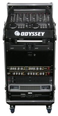 open zoom image for Odyssey FZ1116WDLX Flight Zone Combo Rack Case with Casters and Workstation Table, Deluxe, FZ1116WDLX, with Workstation Table, FZ1116W
