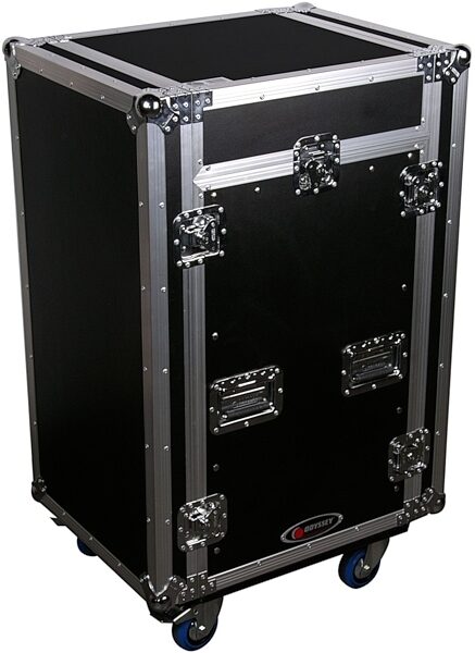 open zoom image for Odyssey FZ1116WDLX Flight Zone Combo Rack Case with Casters and Workstation Table, Deluxe, FZ1116WDLX, with Workstation Table, Closed