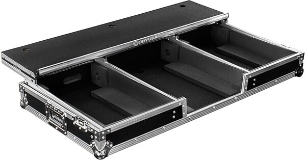 open zoom image for Odyssey FZGSDJMA9CDJW DJ Coffin Case, Standard Black/Silver, Open Box (Like New), Action Position Back