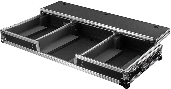 open zoom image for Odyssey FZGSDJMA9CDJW DJ Coffin Case, Standard Black/Silver, Open Box (Like New), Action Position Back