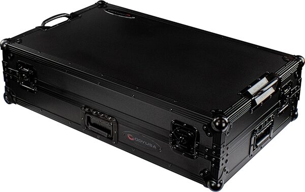open zoom image for Odyssey Rane Four 1U-Flight Case with Glide Style Laptop Platform and Wheels, Black Label, Action Position Back