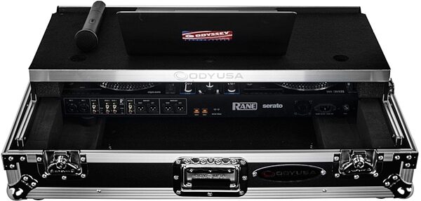 open zoom image for Odyssey FZGS RANE ONE W1 Flight Case with Wheels for Rane One, Standard Black/Silver, Action Position Back
