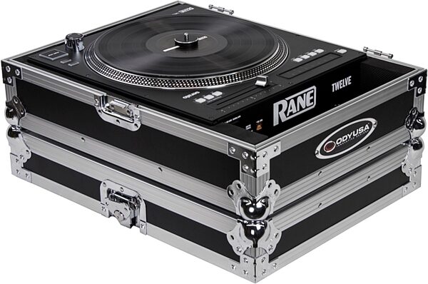 open zoom image for Odyssey FZRANE12 Flight Zone Case for Rane 12, Standard Black/Silver, AltView
