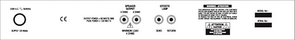 open zoom image for Ashdown G60R Access Guitar Combo Amplifier (60 Watts, 1x12 in.), Back Panel
