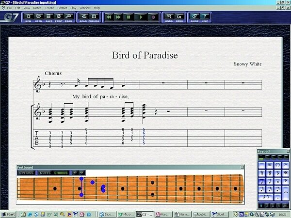 open zoom image for Sibelius G7 Kontakt Edition Guitar Notation Software (Macintosh and Windows), Inputting